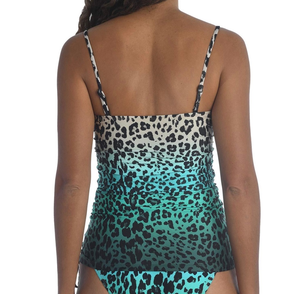 SOLD 💕La Blanca Blue Dip Into The Wild Bandeau Tankini Top - Picture 9 of 12